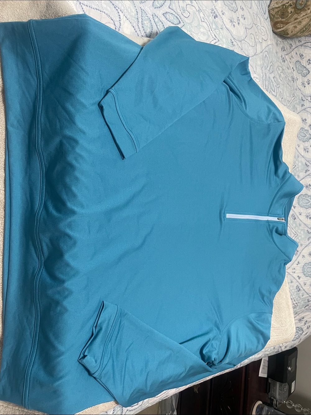 Peter Millar Men’s Zip-Front Performance Sweater in Teal
